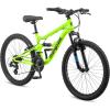 image:imageMongoose Status Mountain Bike 275 Inch Bike for Men and Women 21 Speed Aluminum Suspension Frame Steel Rear Triangle Dual Suspension Knobby Mountain Tires Mechanical Disc Brakes Adult BicycleYellow