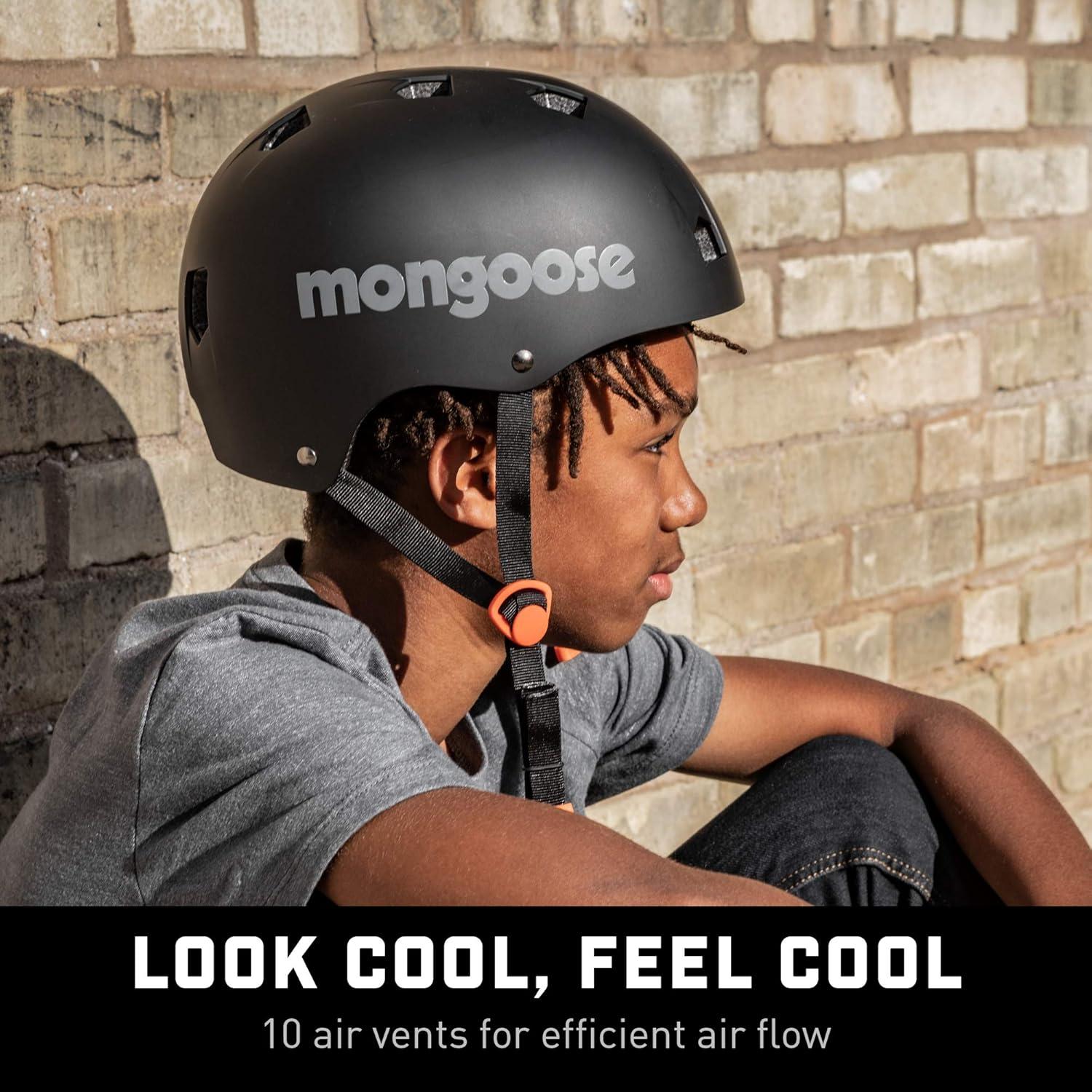 Clear Microshell Mongoose All Terrain Kids Bike Helmet, Ages 5-8, 3-in-1 Multisport ...