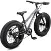image:imageMongoose Argus Trail or ST Fat Tire Mountain Bike 20 24 or 26 Inch Bike for Kids and Adults 7 or 16 Speed Aluminum or Steel Frame Knobby Mountain Fat Tires Mechanical Disc BrakesGrey